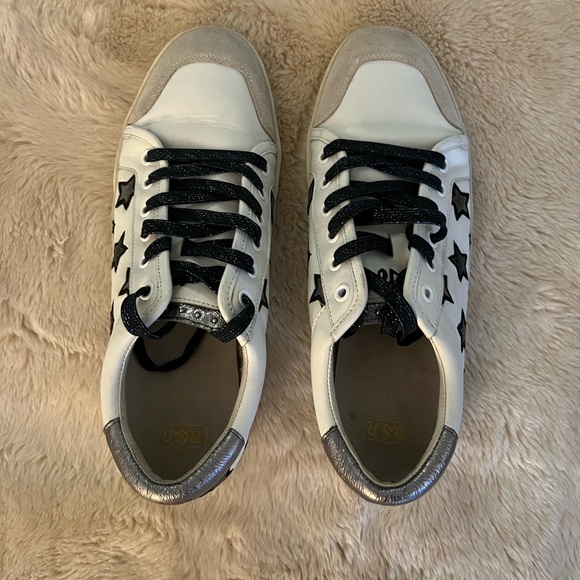 Ash Women’s Star Sneakers Leather New w/Box Sz EU 41M AS-Majestic Navy & White - Picture 3 of 9